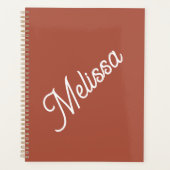 Script monogram, moderne terracotta kleur planner (Voorkant)