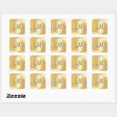 Script Monogram Sjabloon Faux Gold Custom Modern Vierkante Sticker (Vel)