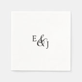 Script Monogram Wedding Napkins Servet (Voorkant)