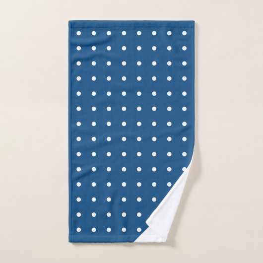 Script Monogram Wit op Blue Polka Dot Patroon Bad Handdoek (Handdoek)