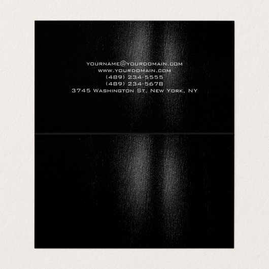 Script monogram zwart grijs modern schattig visitekaartjes (Binnenkant ongevouwen)
