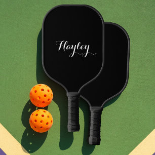 Script-monogram zwart pickleball paddle
