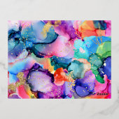 Script Monogramme Arc-en-ciel Carte de note d'encr (Verso)