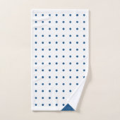 Script Monogramme bleu sur blanc Polka Motif point (Serviette à main)
