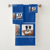 Script monogramme de collage photo bleu (En situation)