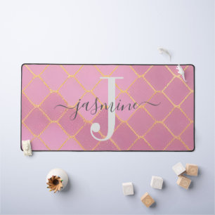 Script Monogramme Parties scintillant or et rose