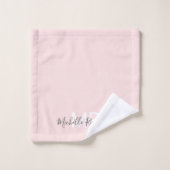 Script monogramme rose vif moderne (Gant de toilette)
