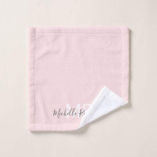 Script monogramme rose vif moderne (Gant de toilette)