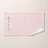 Script monogramme rose vif moderne (Serviette à main)