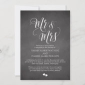Script Mr & Mrs Wedding Inviter Carte Chalkboard (Devant)