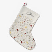 Script naam Boho Wildflower Christmas Grote Kerstsok (Voorkant (Hangend))