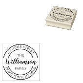 Script Naam Cirkel Retouradres Rubberstempel (Gestempeld)
