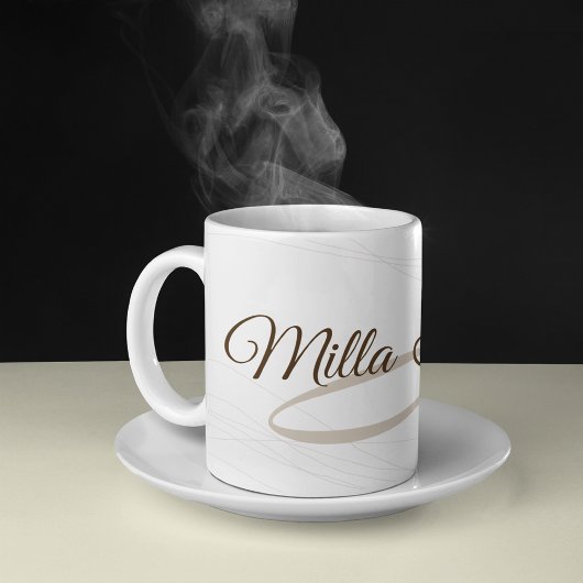 Script naam en initiaal (monogram) wit 15 oz koffiemok