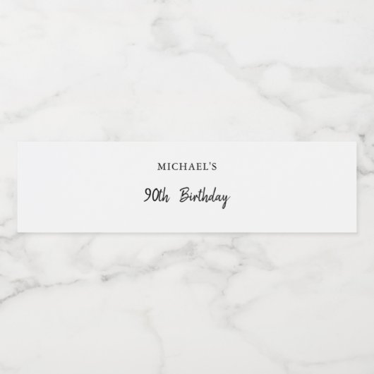 Script Naam & Evenement voor Verjaardag Bruiloft F Waterfles Etiket (Enkel label)