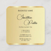 Script naam Faux Gold Sjabloon Modern Professional Vierkante Visitekaartje (Achterkant)