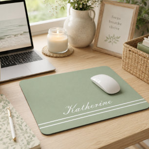 Script Naam Minimalistische Groene Eucalyptus Muismat