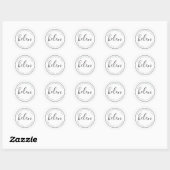 Script Naam Modern Gepersonaliseerd Adres in Zwart Ronde Sticker (Vel)