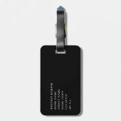 Script Naam Monogram Zwarte Gouden Bagage Label (Achterkant verticaal)