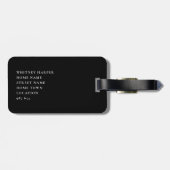 Script Naam Monogram Zwarte Gouden Bagage Label (Achterkant horizontaal)