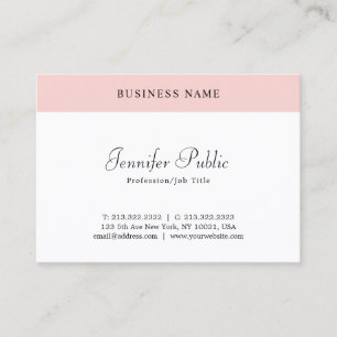 Script Name Blush Pink White Modern Minimalist Visitekaartje
