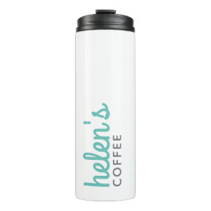 Script Name Coffee Tumbler Custom Gift Blauwgroen  Thermosbeker