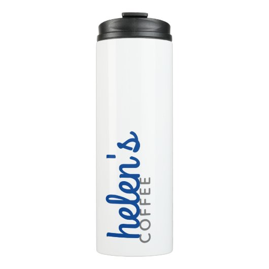 Script Name Coffee Tumbler Custom Gift Navy Blue Thermosbeker (Voorkant)