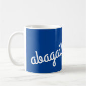 Script Name Custom Gift Navy Blue White Coffee Mok (Links)
