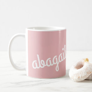 Script Name Custom Gift Pink White Coffee Mok