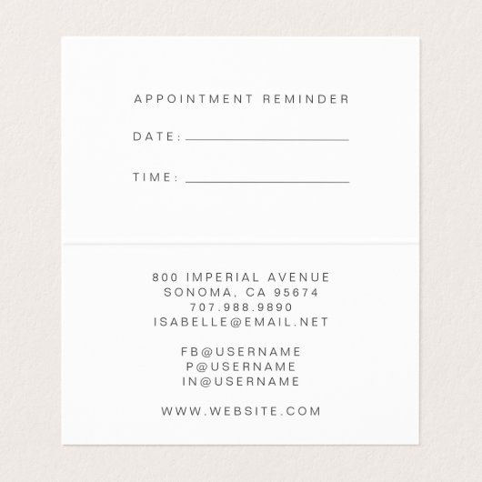 Script Name Make-up Artist Visitekaartjes (Binnenkant ongevouwen)