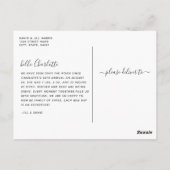 Script Name Photo Birth Announcement Briefkaart (Achterkant)