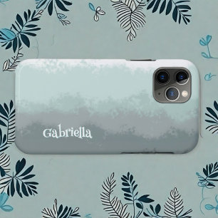 Script name simple ombre blauwgroen moderne abstra iPhone 11 pro hoesje