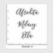 Script name stickers (Feuille)