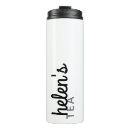 Script Name Tea Tumbler Custom Gift in Black Thermosbeker
