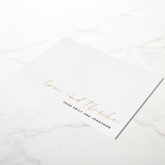 Script Name Wedding Hartelijk dank! Luxe Folie Folie Uitnodiging (Gedraaid)