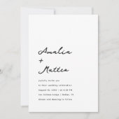 Script Namen Minimalist Clean Plain White Wedding Kaart (Voorkant)