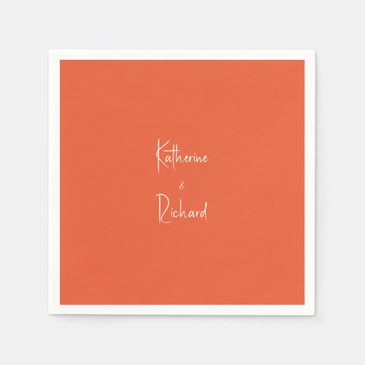 Script Namen Sinaasappel Bruiloft Cocktail servett Servet (Voorkant)