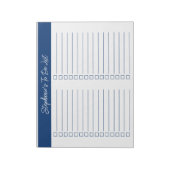 Script Navy Blue 8.5x11 Two Column Checklist Notitieblok (Gedraaid)