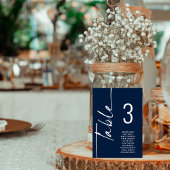 Script Navy Witte Tafel Nummer Namen Zitting Grafi Kaart