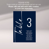 Script Navy Witte Tafel Nummer Namen Zitting Grafi Kaart