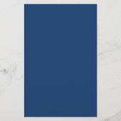 Script Navyblauw Twee Rand Monogram Verticaal Briefpapier (Achterkant)
