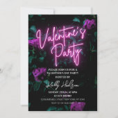 Script Neon Valentine's Day Party Invitation (Devant)