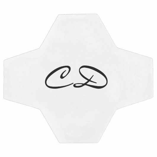 Script noir blanc monogramme initiales (Plat)