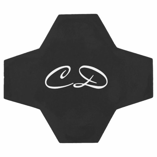 Script noir blanc monogramme initiales (Plat)