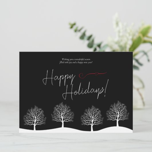 Script noir moderne Arbres Carte de visite de vaca (Debout devant)