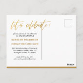 Script noir moderne Floral Graduation Invitation (Dos)