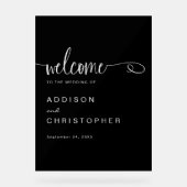 Script noir Moderne minimaliste Mariage Bienvenue (Recto)