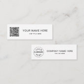 Script noir QR sur conception de carte d'appel min (Devant / Derrière)