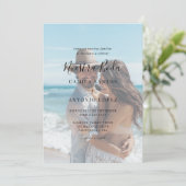 Script Nuestra Boda | Faded foto Spaanse bruiloft Kaart (Staand voorkant)