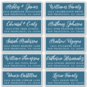 Script Ocean Blue Mariage Étiquette de adresse inv (Devant)