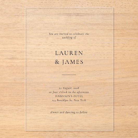 Script officiel Faire-part de mariage noir et blan (Recto)